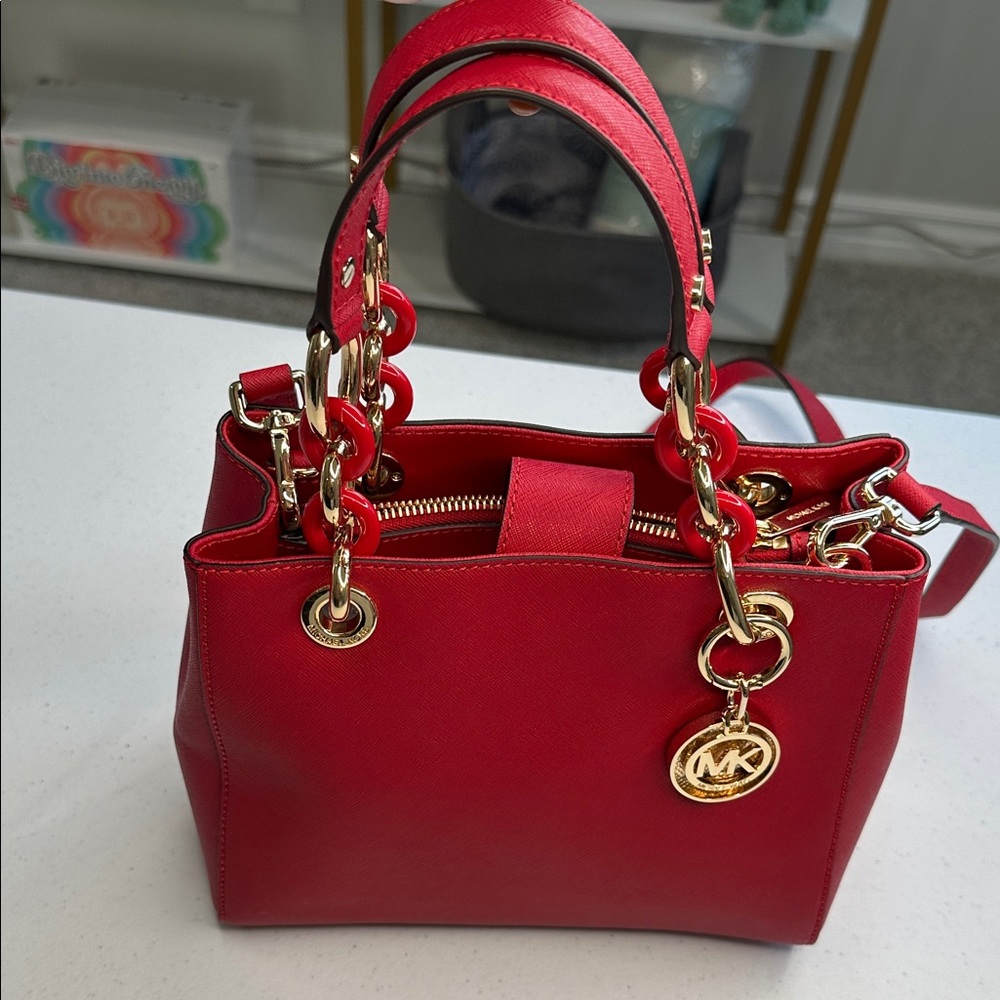 Michael Michael Kors Cynthia Small Cherry MSRP $298 - Picture 2 of 16